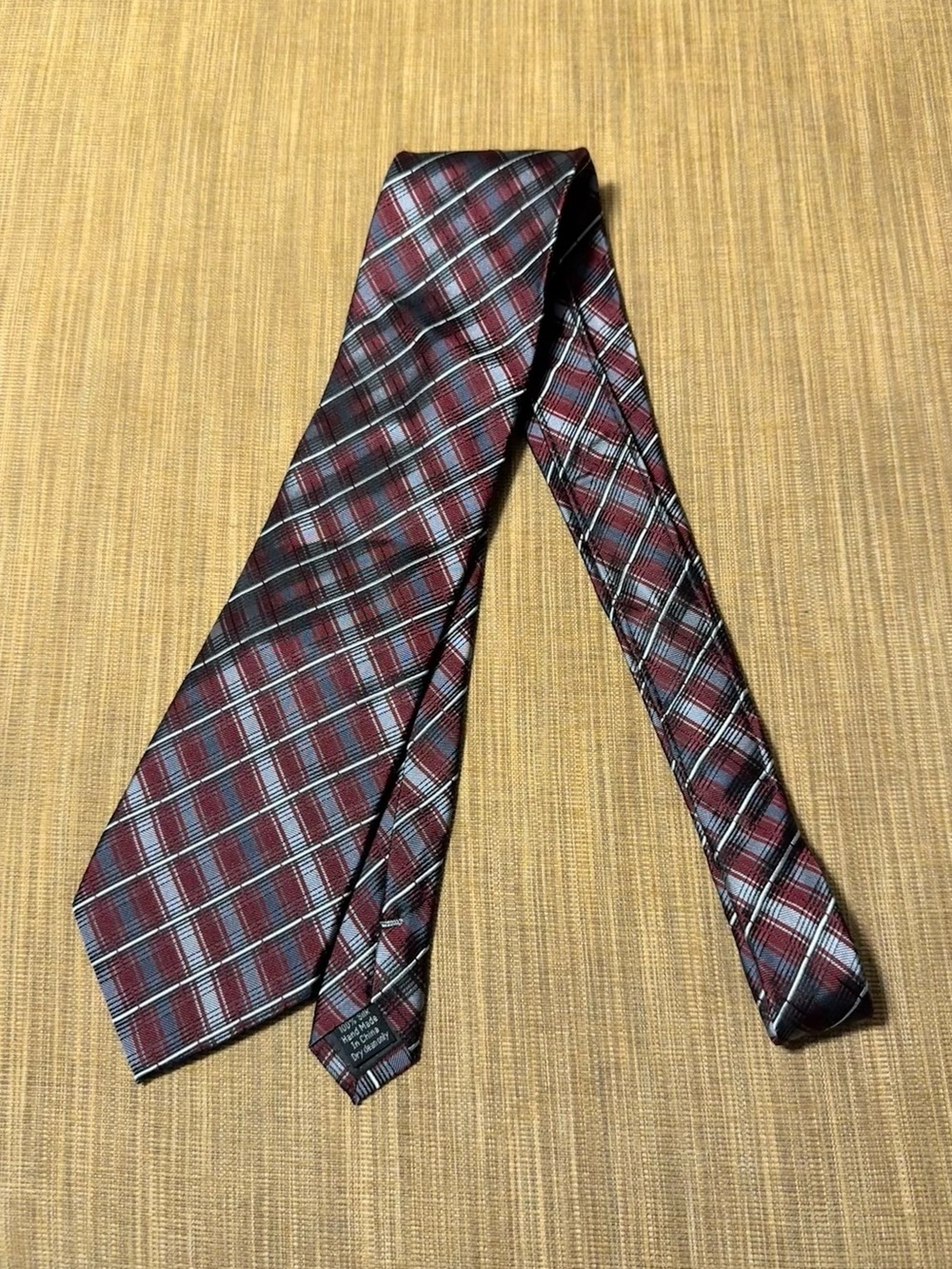 Pronto Uomo Red & Gray Plaid Silk Tie